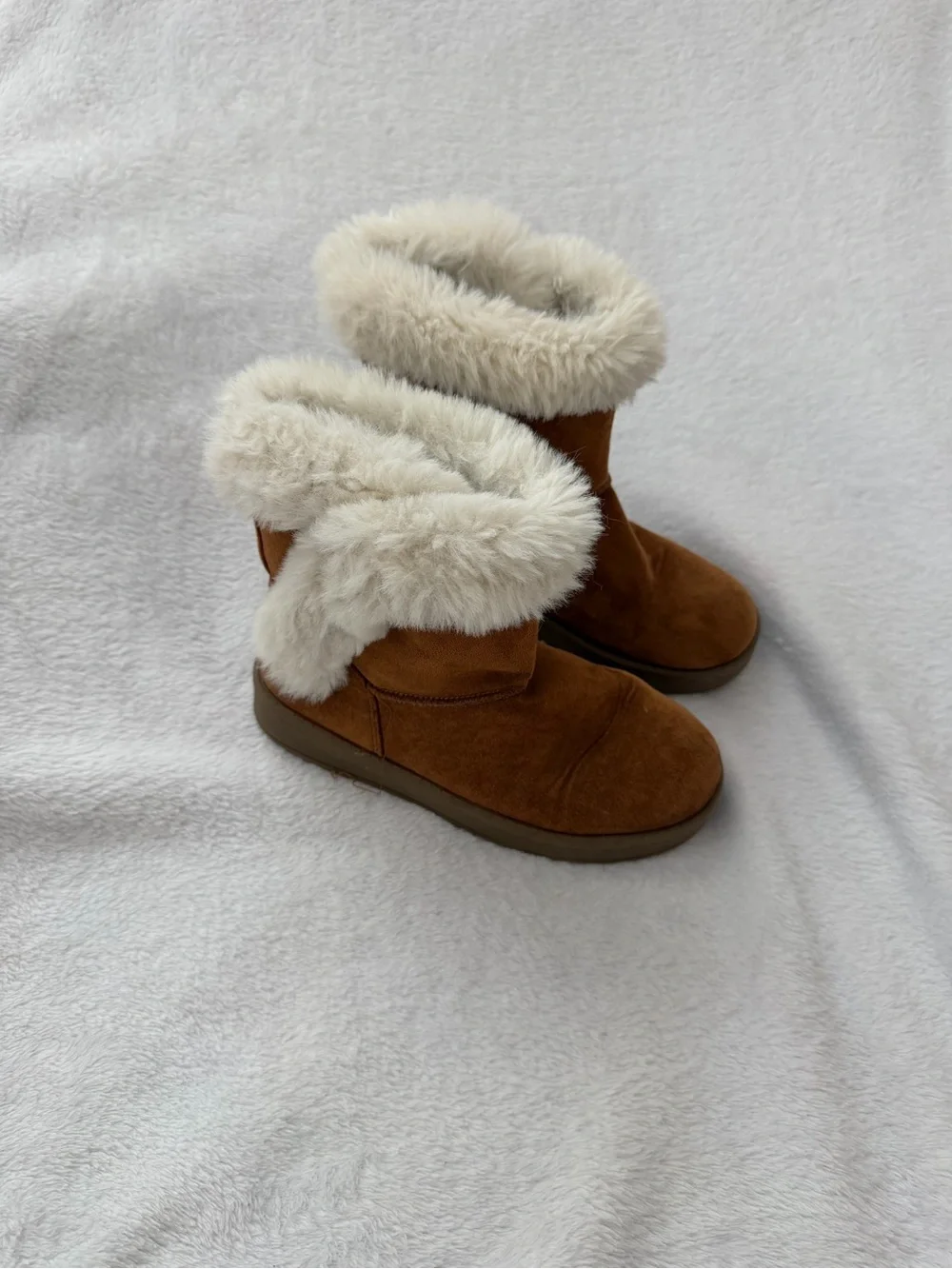 Kids Faux Fur Lined Winter Boots - Brown